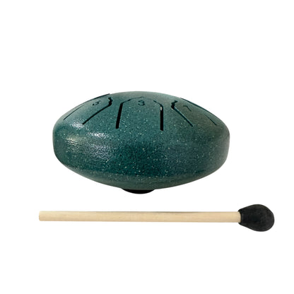 Steel Rain Drum 4 inch Percussion Instrument with Mallet (Teal)