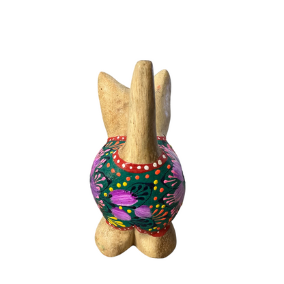 Light Wood with Green & Pink Floral – Emerald Bloom Cat