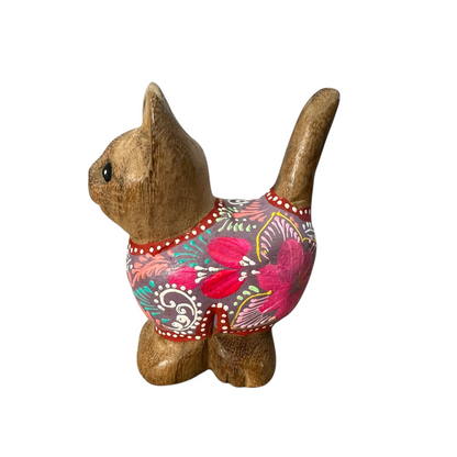 Brown with Pastel Floral – Rosewood Serenity Cat