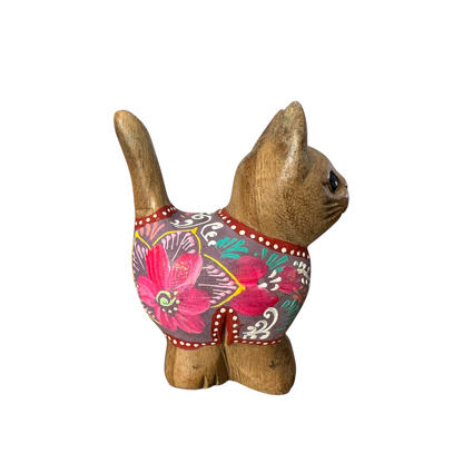 Brown with Pastel Floral – Rosewood Serenity Cat
