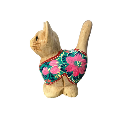 Light Wood with Pink & Blue Floral – Ocean Breeze Cat