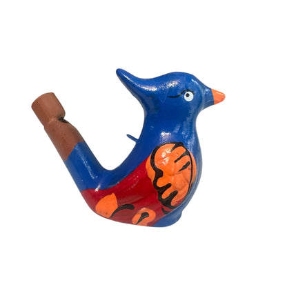 Clay Water Whistle Bird (Dark Blue crest)