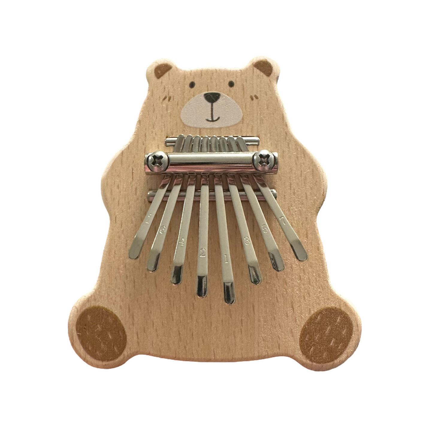 Smiling Bear Wooden Kalimba – 7-Key Thumb Piano for Kids