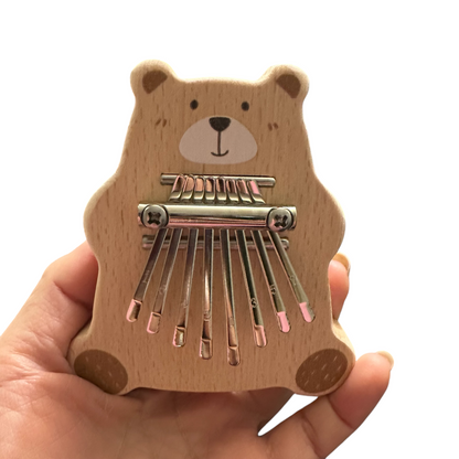 Smiling Bear Wooden Kalimba – 7-Key Thumb Piano for Kids