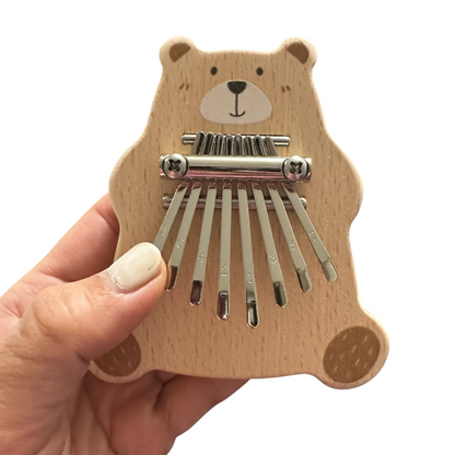 Smiling Bear Wooden Kalimba – 7-Key Thumb Piano for Kids