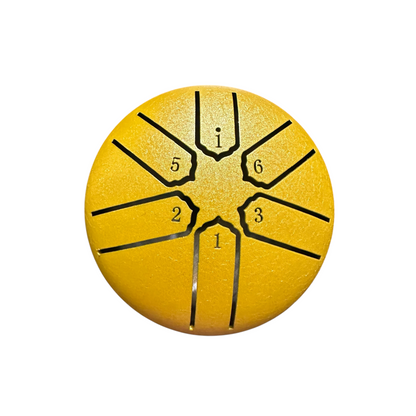 Mini Steel Rain Drum – 3-Inch Percussion Instrument with Mallet (Yellow)