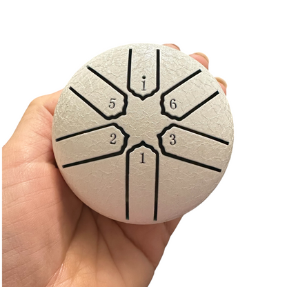 Mini Steel Rain Drum – 3-Inch Percussion Instrument with Mallet (White)