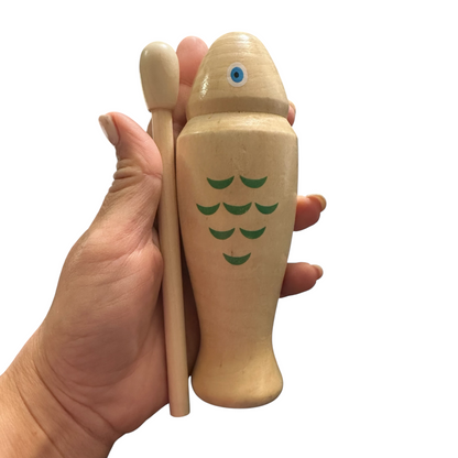 Wooden Fish Guiro – Hand Percussion Instrument with Mallet