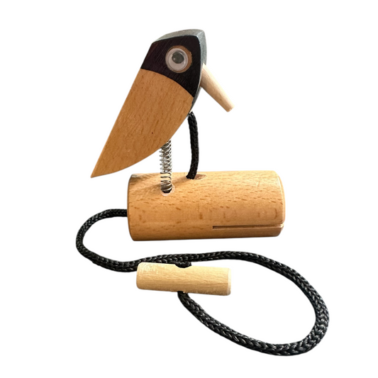 Handmade Wooden Woodpecker Doorbell – Spring-Action Door Knocker