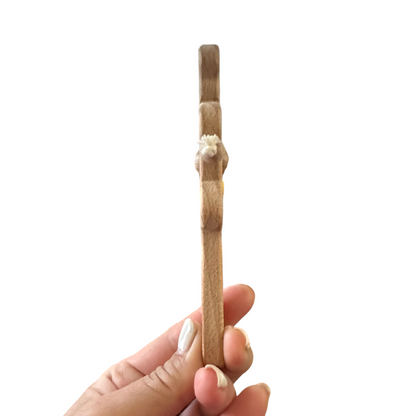 Wooden Bear Rattle Shaker – Yellow Bell Edition
