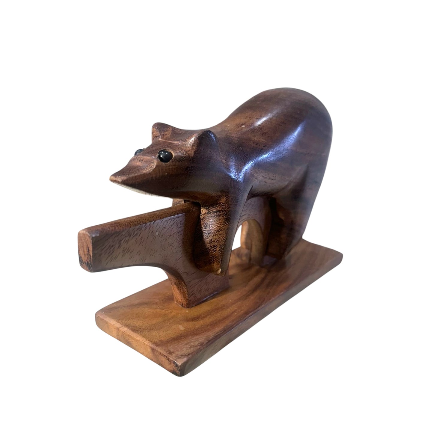 Handcarved Wooden Bear — Artisan India | Albizia Wood