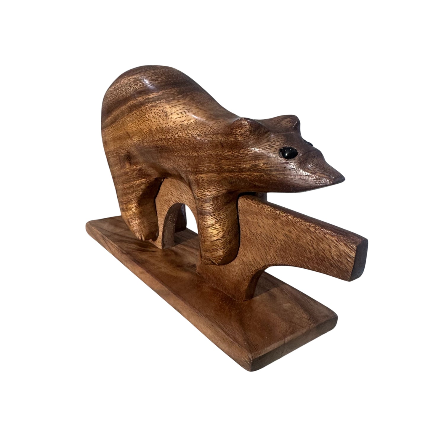 Handcarved Wooden Bear — Artisan India | Albizia Wood