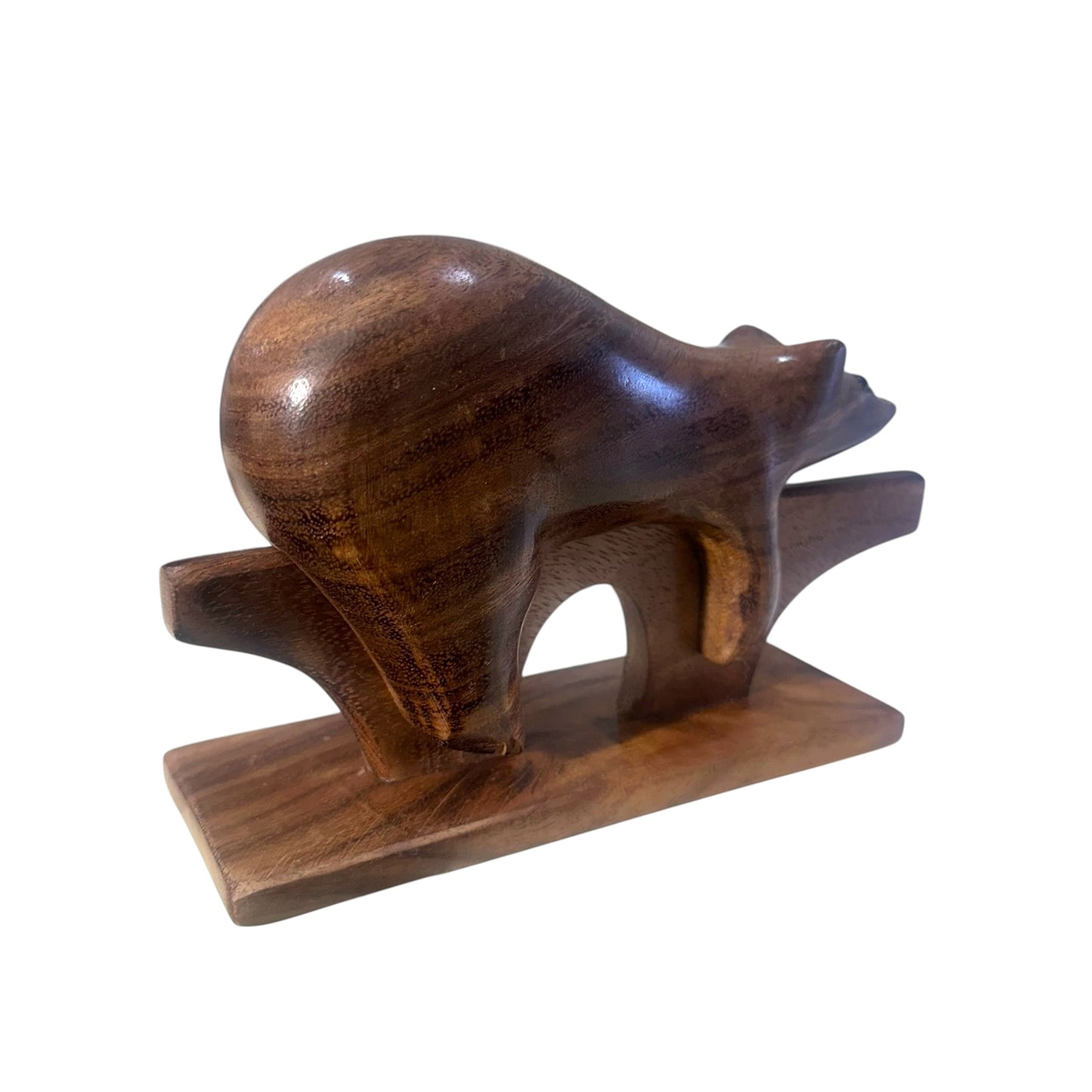 Handcarved Wooden Bear — Artisan India | Albizia Wood