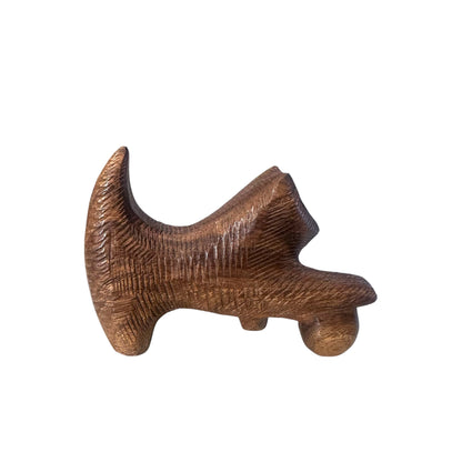 Handcarved Wooden Cat — Artisan India | Albizia Wood