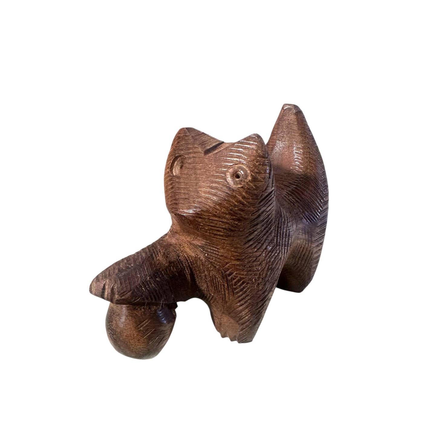 Handcarved Wooden Cat — Artisan India | Albizia Wood