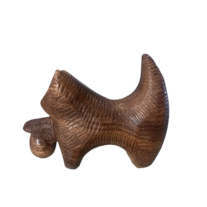 Handcarved Wooden Cat — Artisan India | Albizia Wood