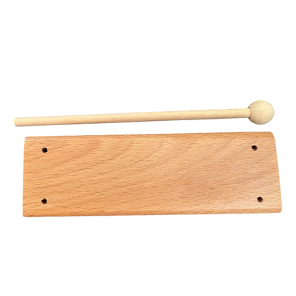 Wooden Slit Drum – Natural Tone Block Percussion Instrument with Mallet – Montessori Rhythm Toy for Kids & Classrooms