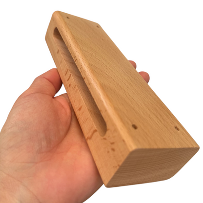 Wooden Slit Drum – Natural Tone Block Percussion Instrument with Mallet – Montessori Rhythm Toy for Kids & Classrooms