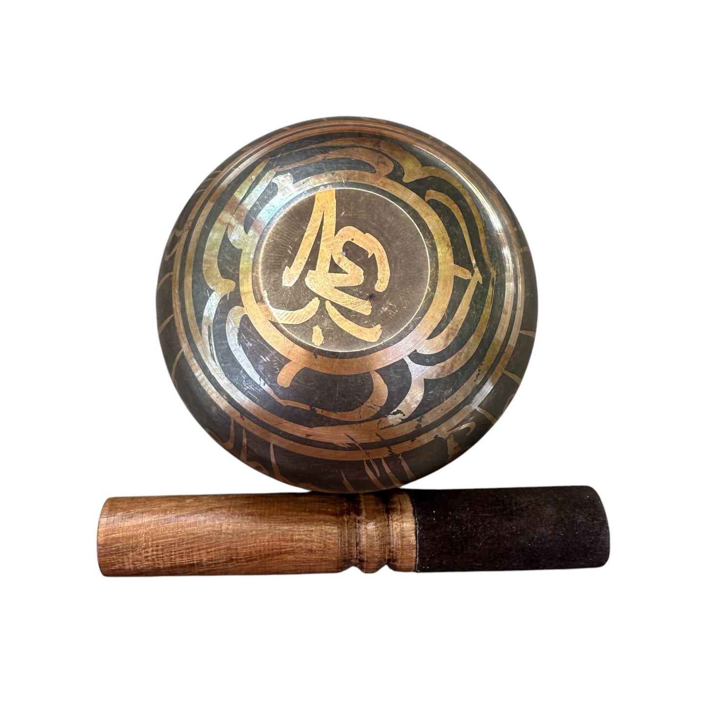 Tibetan Singing Bowl Set – Handcrafted Bronze Sound Bowl with Wooden Mallet & Silk Cushion – Meditation & Sound Healing Tool
