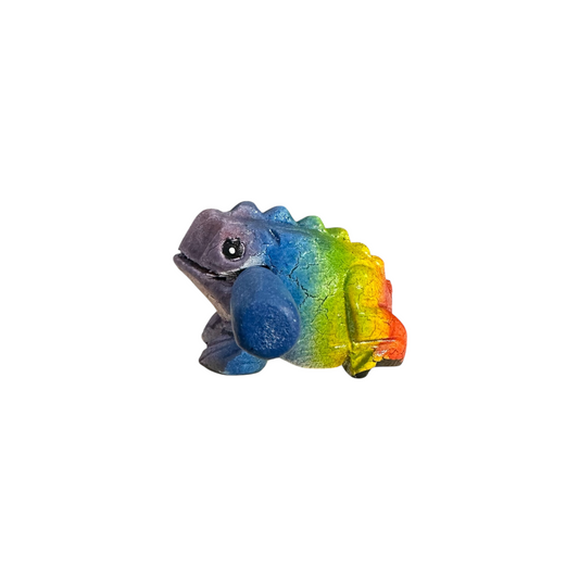 1.5" Extra Small Painted Rainbow Frog Musical Percussion Instrument