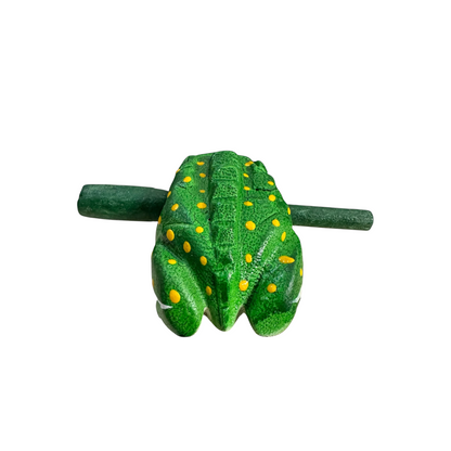 2" Small Green Leaf Frog Musical Frog Percussion Instrument