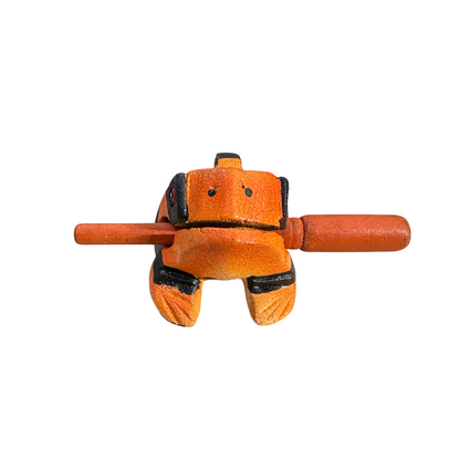 3" Medium Orange Dart Musical Percussion Frog