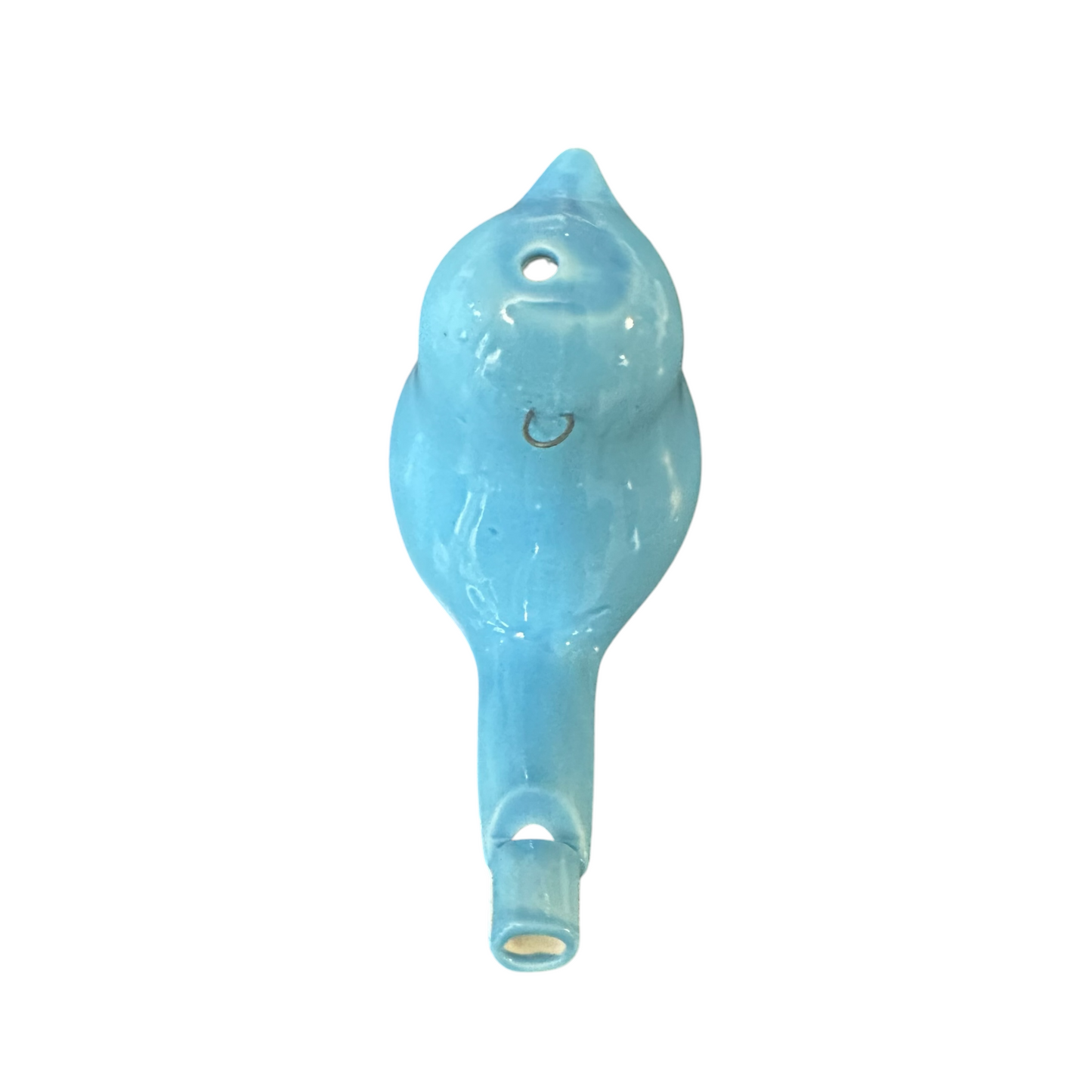 Ceramic Water Whistle Wind Instrument Blue Bird