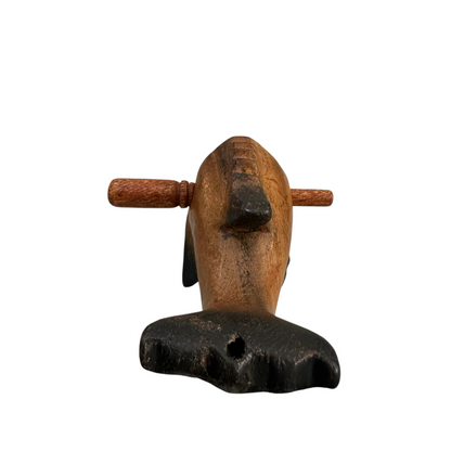 4"Dark Oak Stained Musical Whistle and Percussion Dolphin