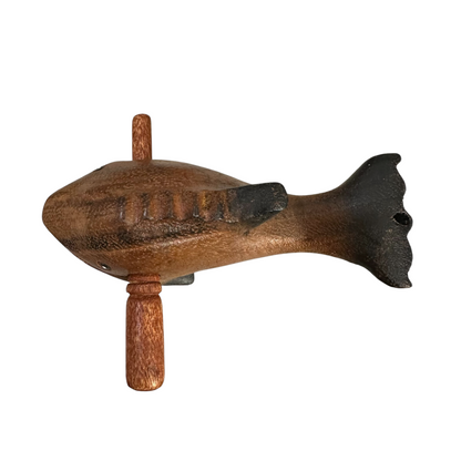 4"Dark Oak Stained Musical Whistle and Percussion Dolphin