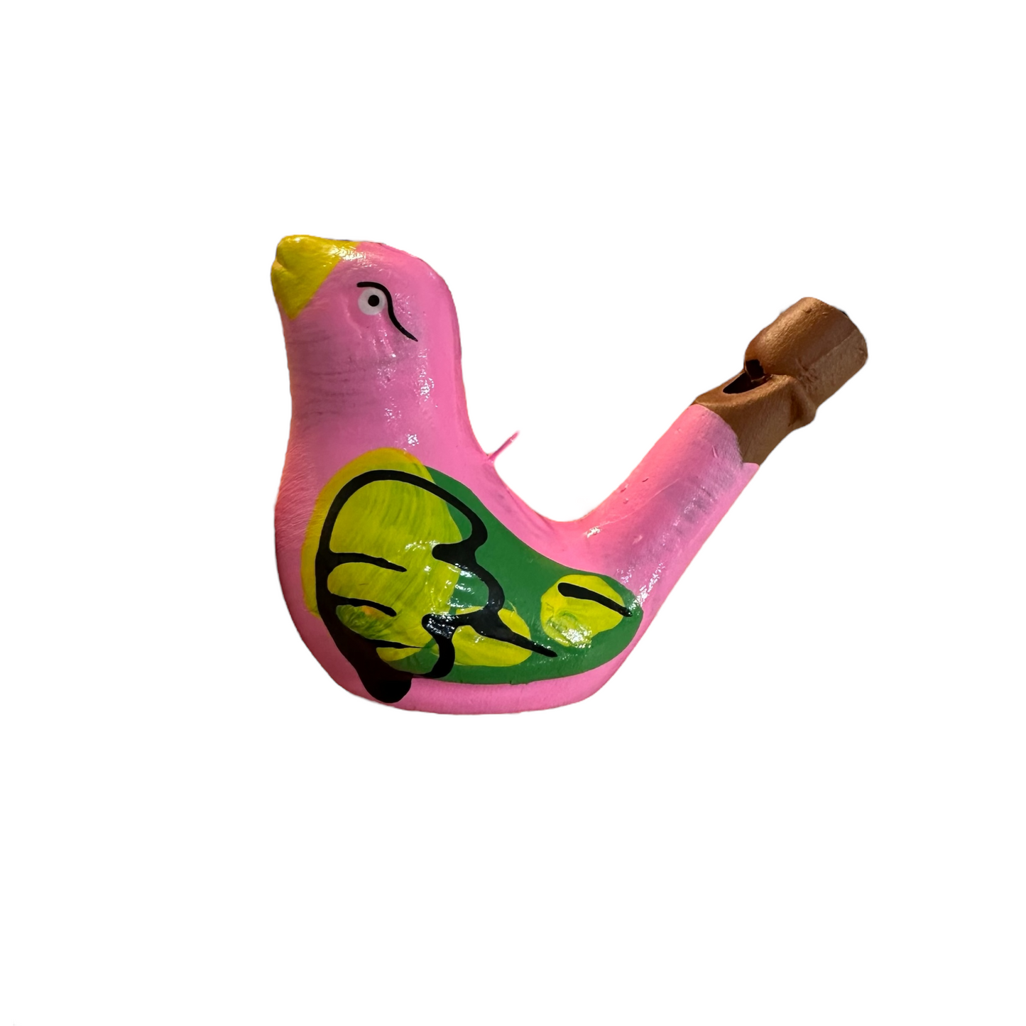 Clay Water Whistle Bird (Pink)