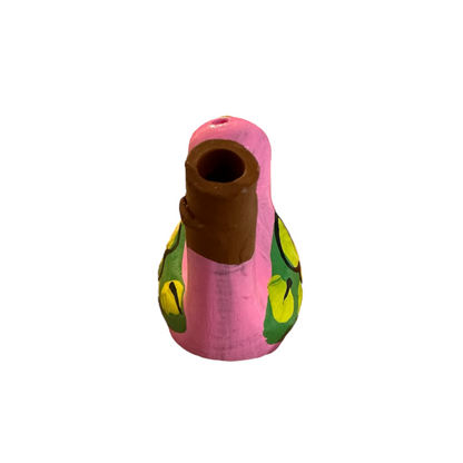 Clay Water Whistle Bird (Pink)