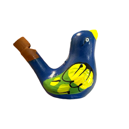 Clay Water Whistle Bird (Dark Blue)