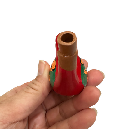 Clay Water Whistle Bird (Red)