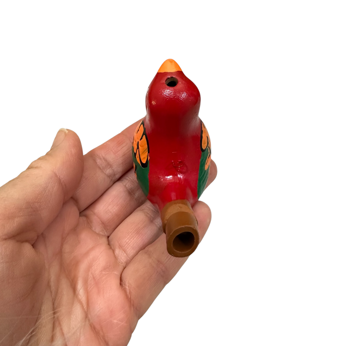 Clay Water Whistle Bird (Red)