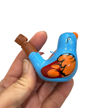 Clay Water Whistle Bird (Light Blue)