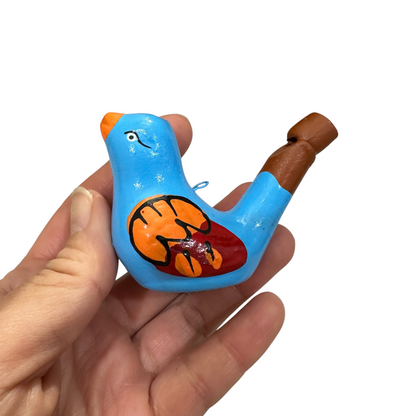 Clay Water Whistle Bird (Light Blue)