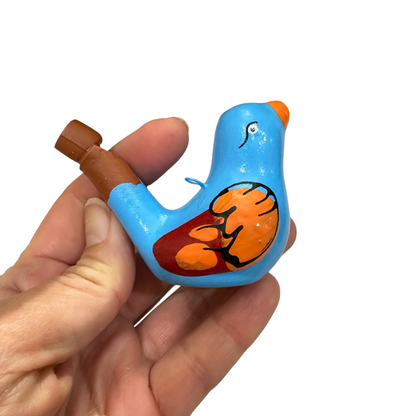 Clay Water Whistle Bird (Light Blue)