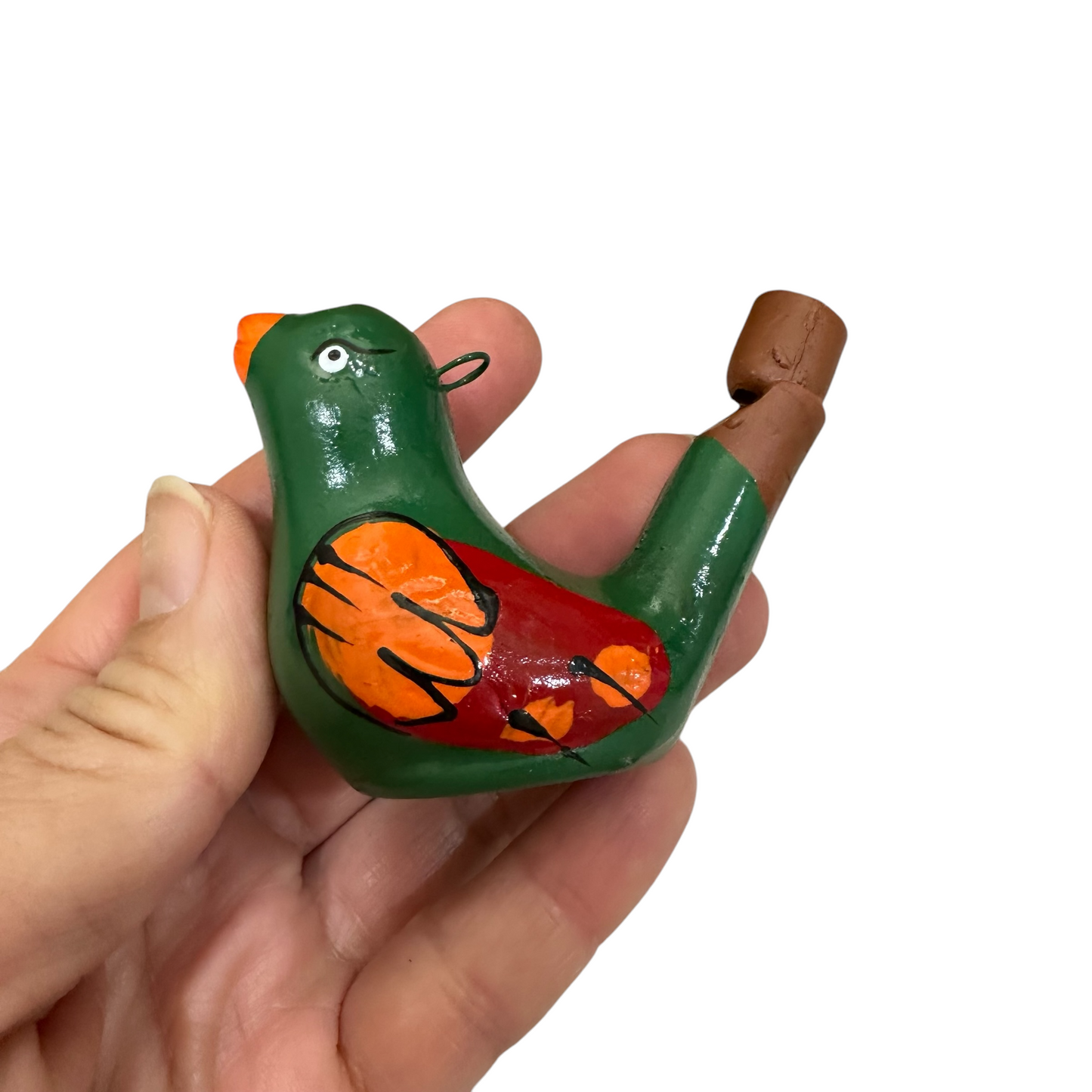 Clay Water Whistle Bird (Dark green)