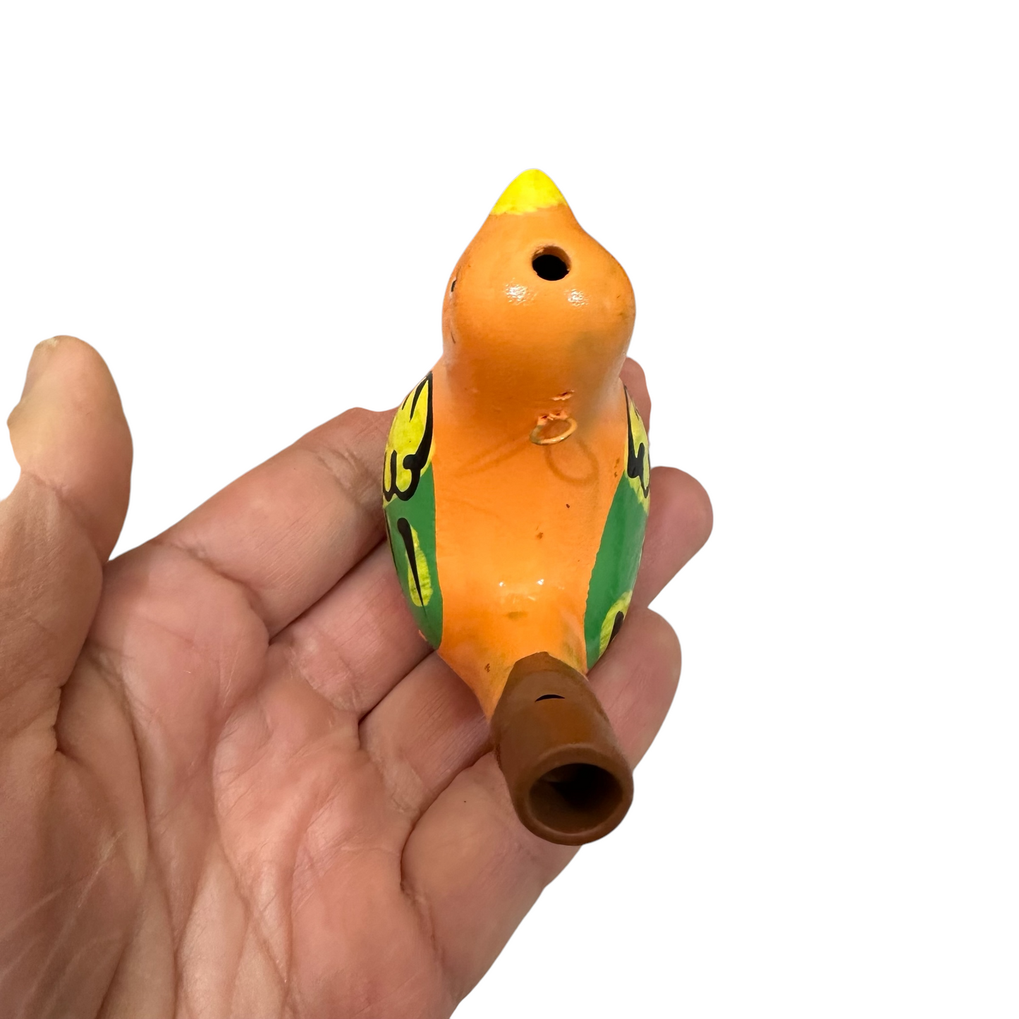 Clay Water Whistle Bird (Orange)