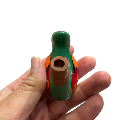 Clay Water Whistle Bird (Dark green crest)