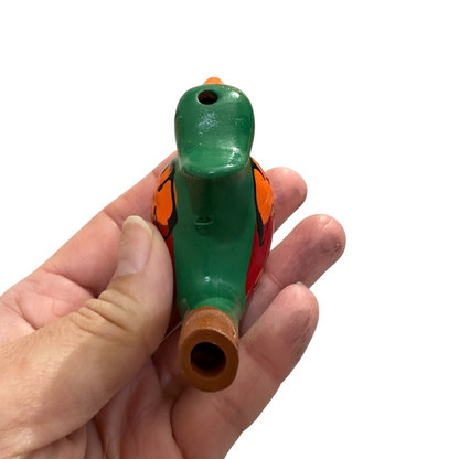 Clay Water Whistle Bird (Dark green crest)