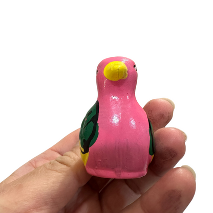 Clay Water Whistle Bird (Pink Crest)