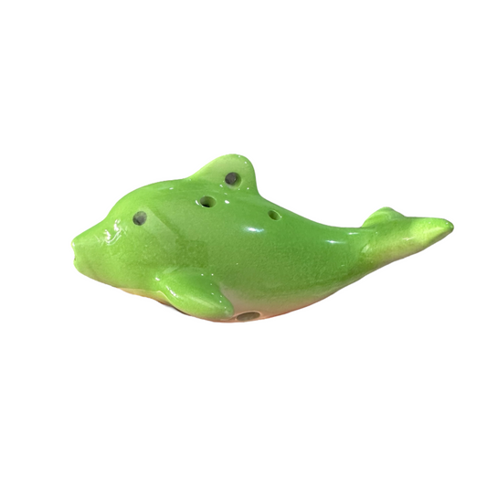 Ceramic Dolphin Ocarina Green