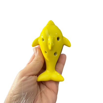 Ceramic Dolphin Ocarina Yellow