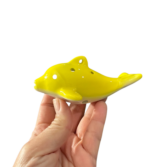 Ceramic Dolphin Ocarina Yellow