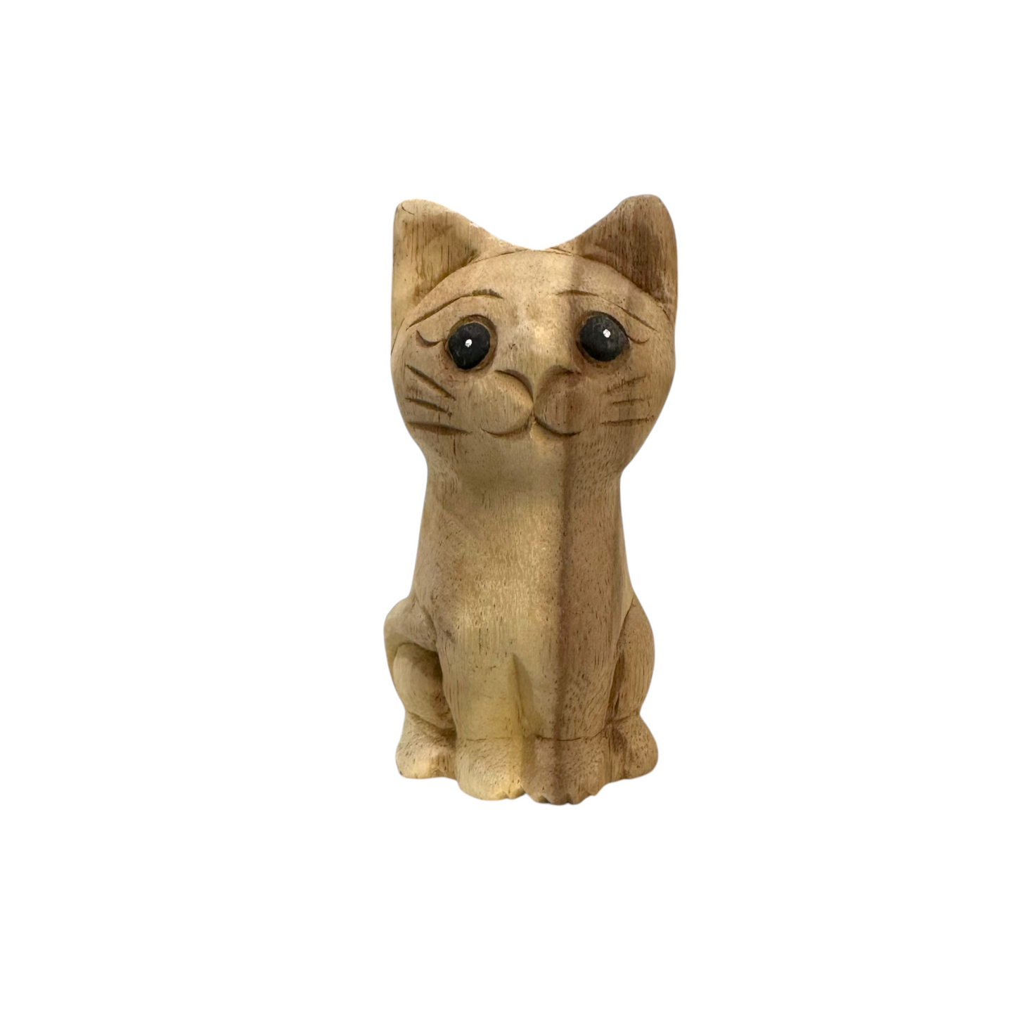 Wooden Waiting Cat Figurine Decoration