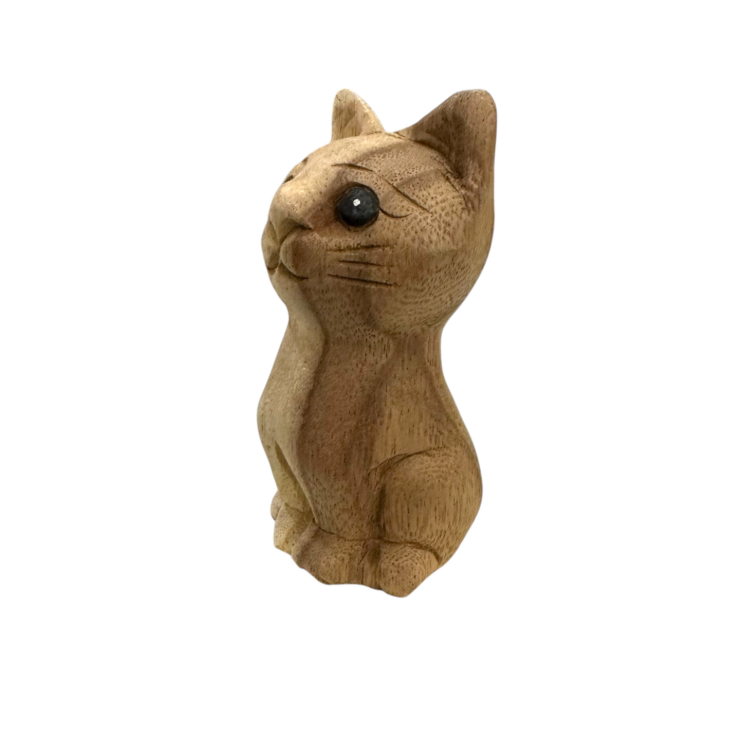 Wooden Waiting Cat Figurine Decoration