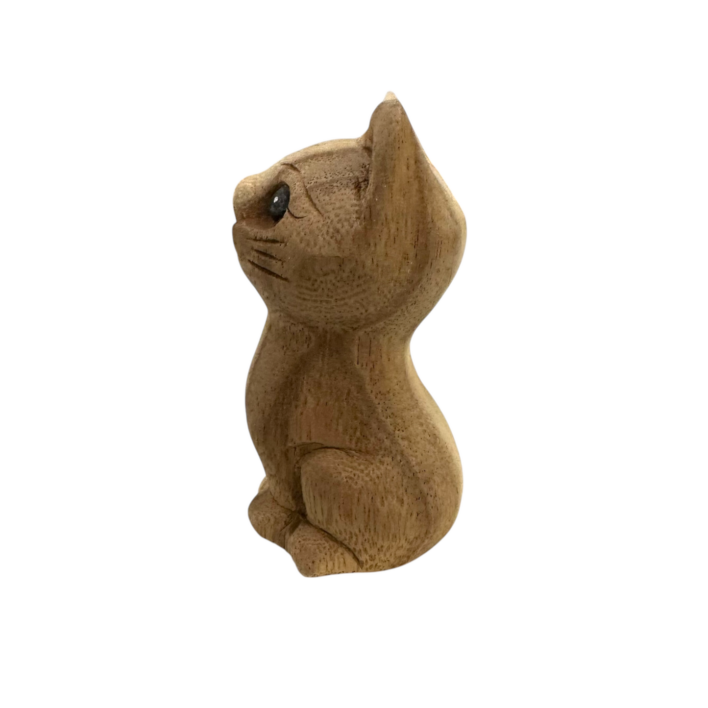 Wooden Waiting Cat Figurine Decoration