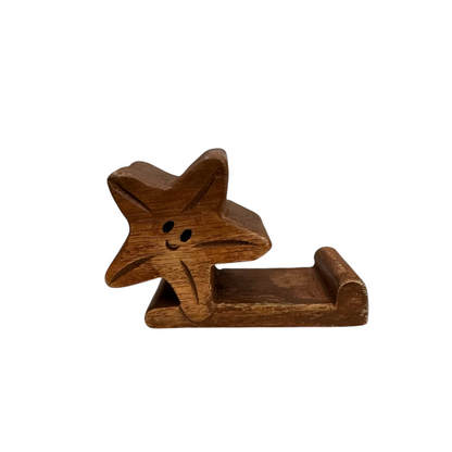 Wooden Starfish Phone Holder (Dark Oak)