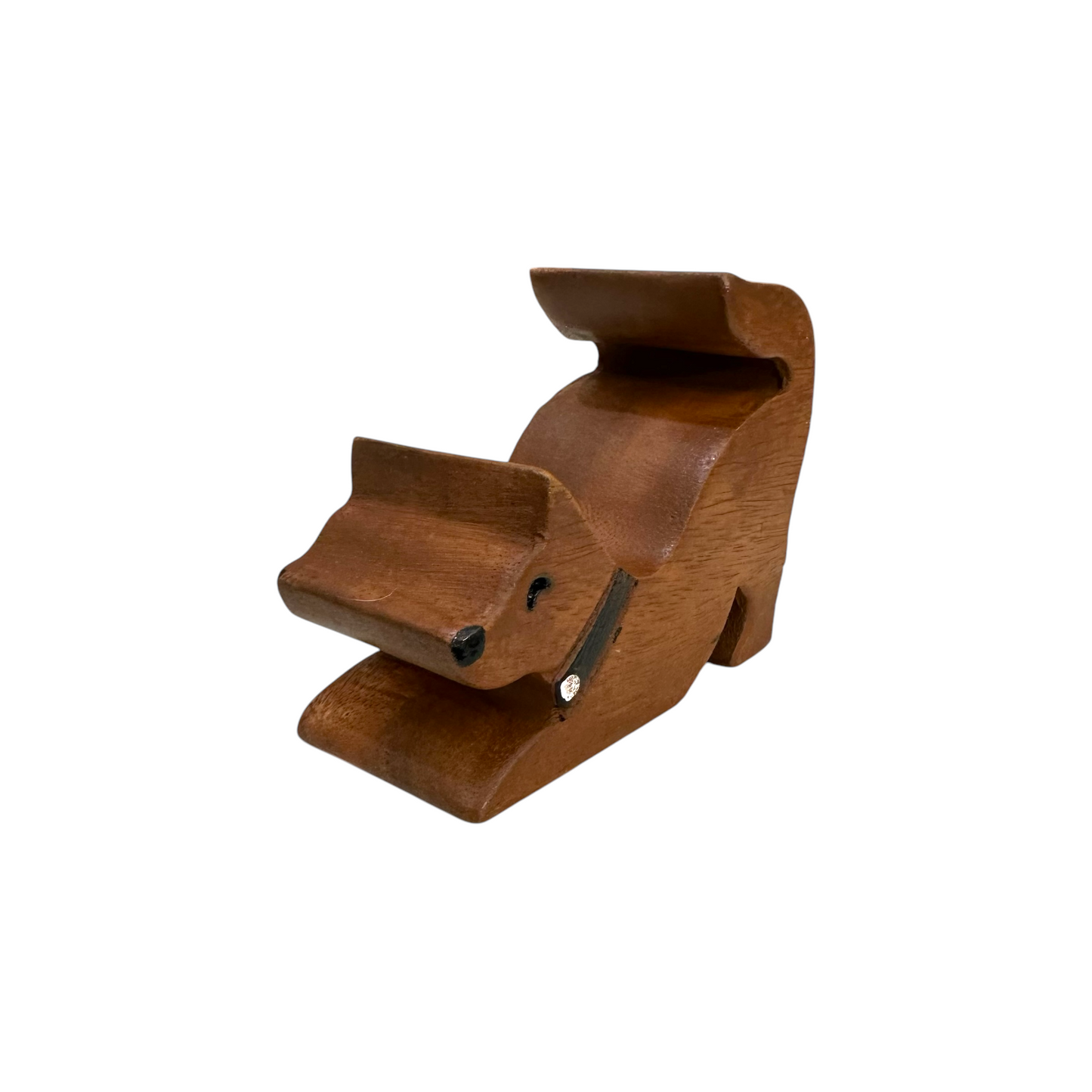 Wooden Cat Phone Holder (Dark Oak)